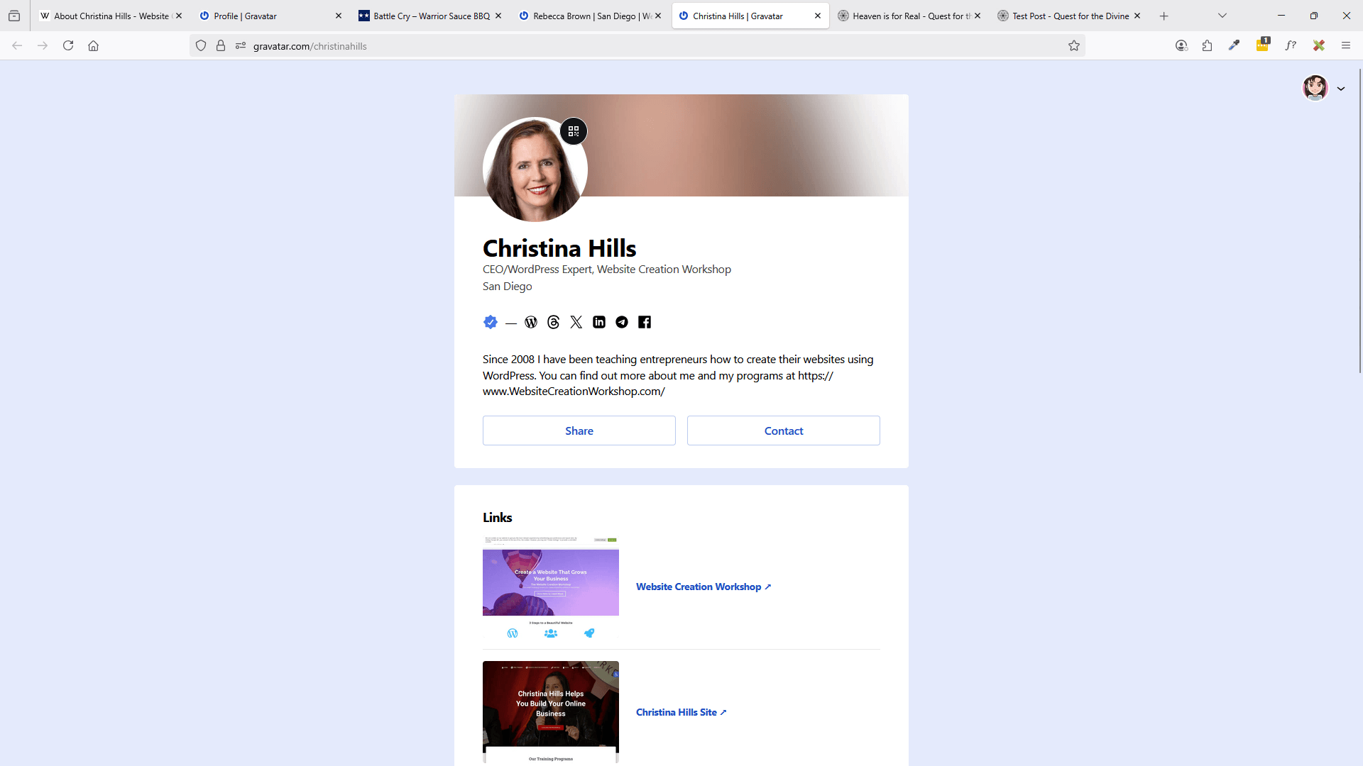 gravatar profile